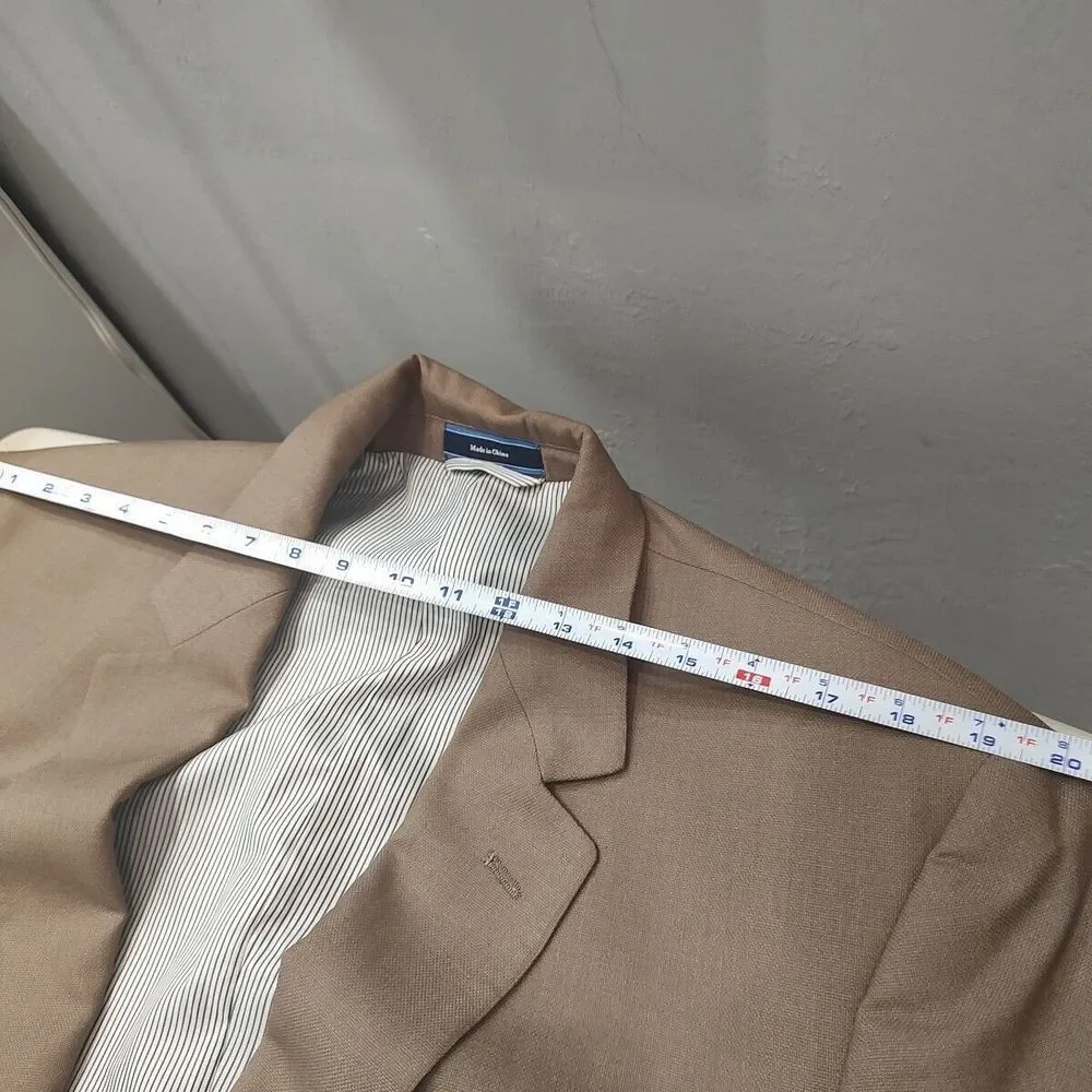 Croft & Barrow Brown Suit Jacket 46 Long 2 Button Front 3 Inside Pocket Business